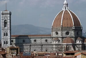 The cathedral and Giottos Tower in Florence from the Palazzo Vecchio. Artist: Filippo Brunelleschi