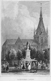 George Shepherd Prints: Cathedral, Liege, 1850. Artist: Shury & Son