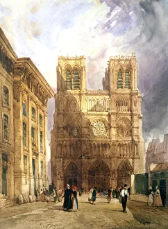 Thomas Shotter Prints: The Cathedral of Notre Dame, 1836. Artist: Thomas Shotter Boys