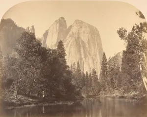 Carleton Emmons Prints: Cathedral Rock, River View, 1861. Creator: Carleton Emmons Watkins