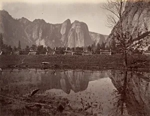 Attributed To Carleton E Prints: Cathedral Rocks, Yosemite, ca. 1872, printed ca. 1876. Creator: Attributed to Carleton E