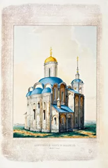 The Cathedral of Saint Demetrius in Vladimir, 1834. Artist: Thon, Konstantin Andreyevich (1794-1881)