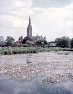 Spire Prints: The Cathedral, Salisbury, Wiltshire, c1955. Creator: Arthur Charles Kirby Ware