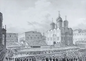 Nicholas I Pavlovich Prints: Cathedral Square, Kremlin, 1820s