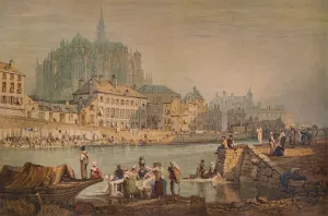 Bemrose And Sons Gallery: Cathedral Town on a River, c1825. Artist: Samuel Prout