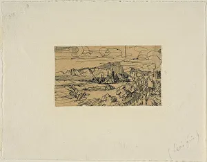 Cathedral and Village on a Lake, n. d. Creator: Rodolphe Bresdin