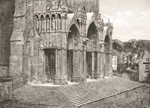 Charles Nègre Collection: Cathedrale de Chartres - Portique du Midi XIIe Siecle, c. 1854, printed c. 1857