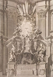 Bernini Gianlorenzo Gallery: Cathedram S. Petri in interiore templi fronte...Plate 41 from the Album Basili