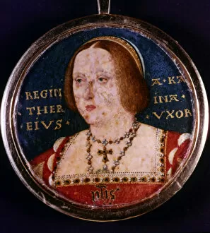 Queen Catherine Of Aragon Collection: Catherine of Aragon, first wife of Henry VIII, c1510-1533. Artist: Lucas Horenbout