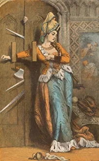 Dominican Prints: Catherine Douglas Barring the Door, (15th century), c1910