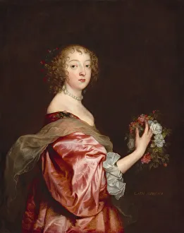 Satin Prints: Catherine Howard, Lady d Aubigny, c. 1638. Creator: Anthony van Dyck