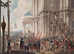 Romanov Collection: Catherine II on the Balcony of the Winter Palace, Greeted by the Guards on the Day of the Palace