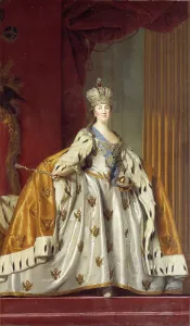 Diamonds Prints: Catherine II of Russia in coronation dress, 1766 Creator: Vigilius Erichsen