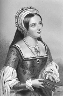 Catherine Parr Collection: Catherine Parr (1512-1548), the sixth wife of King Henry VIII, 1851. Artist: WH Mote