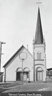 Nome Alaska United States Prints: Catholic church, between c1900 and c1930. Creator: Lomen Brothers