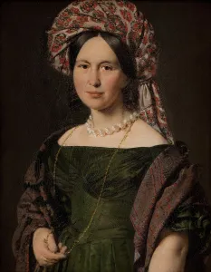 Jensen Prints: Cathrine Jensen, nee Lorenzen, the Artists Wife Wearing a Turban