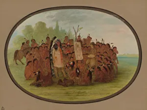 North Dakota Prints: Catlin Painting the Portrait of Mah-to-toh-pa - Mandan