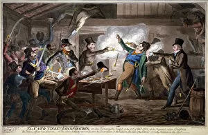 Stabbing Gallery: The Cato Street conspirators... 1820. Artist: George Cruikshank