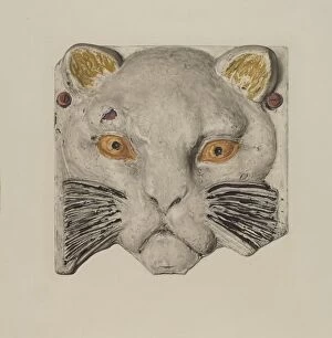 Kitsch Gallery: Cats Head, c. 1938. Creator: Harriette Gale