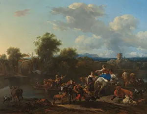 Nicolaes Berghem Prints: The Cattle Ferry, c.1655. Creator: Nicolaes Berchem