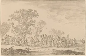 Josefsz Van Goyen Prints: Cattle Market, 1767. Creator: Cornelis Ploos van Amstel