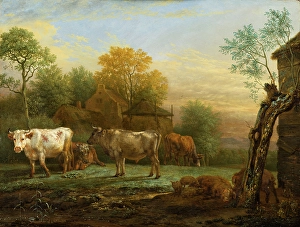 Potter Paulus Prints: Cattle in a Meadow, 1652. Creator: Paulus Potter