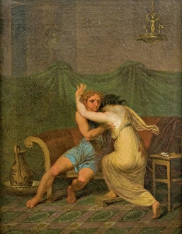 Abildgaard Nicolai Abraham Prints: Catullus and Lesbia, who in his arms seeking solace for her spurvs death