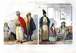 Trousers Prints: Caucasian Race, Kurds and Persians, 1873. Artist: A Portier