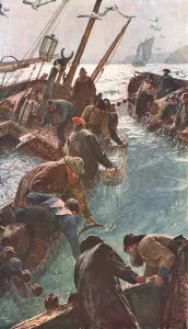 Cornish Gallery: How We Caught the Pilchards, 1895, (c1902). Creator: Unknown