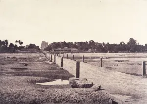 Causeway Collection: The Causeway Across the Vaigai River, January-March 1858. Creator: Captain Linnaeus Tripe