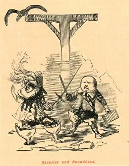 Oliver Cromwell Collection: Cavalier and Roundhead, 1897. Creator: John Leech