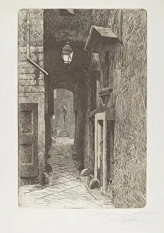 Street Lamp Prints: Via de Cavalieri, 1886. Creator: Telemaco Signorini