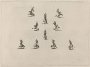Ten Cavaliers with Large Plumed Helmets, 1652. Creator: Stefano della Bella Ten Cavaliers with Large Plumed Helmets, 1652. Creator: Stefano della Bella