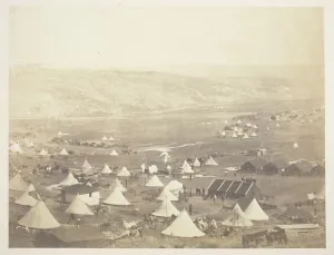 Encampment Gallery: Cavalry Camp, looking towards Kadikoi, 1855. Creator: Roger Fenton