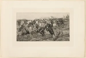 Fattori Giovanni Prints: The Cavalry Charge, 1889. Creator: Giovanni Fattori