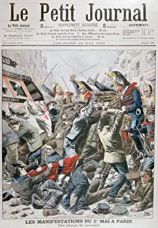 Rioter Prints: Cavalry Charge during the Demonstration for the 1st May in Paris, 1906