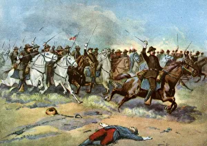 Halstead Prints: Cavalry charge by US regulars, Spanish-American War, 1898