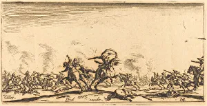 The Cavalry Combat with Pistols, c. 1632/1634. Creator: Jacques Callot The Cavalry Combat with Pistols, c. 1632/1634. Creator: Jacques Callot
