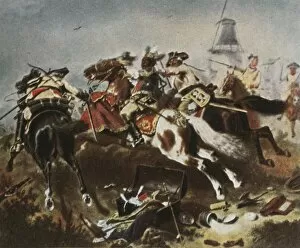 Camphausen Wilhelm Gallery: Cavalry engagement at Rossbach, 5 November 1757, (1936). Creator: Unknown