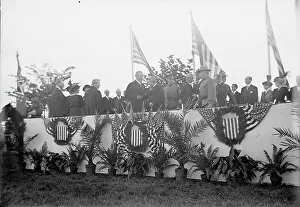 Garrison Lindley Miller Prints: Cavalry Review By President Wilson - Seen In Stand: President Wilson; General Wood; Col