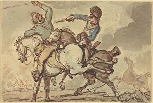 Red Ink Prints: Cavalry Skirmish. Creator: Thomas Rowlandson