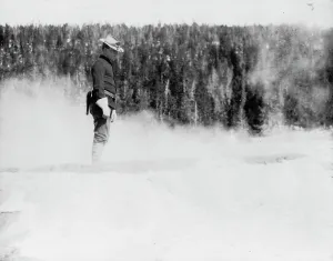 Hot Springs Prints: Cavalryman guard at Midway geyser basin