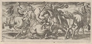 Antonio Collection: Six Cavalrymen in Combat, from Battle Scenes I, ca. 1590-1630. Creator: Antonio Tempesta