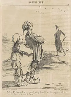 Gullibility Prints: Ce bon M. Ratapoil leur a promis... 1851. Creator: Honore Daumier