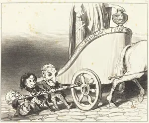 President Prints: Ce char marchera toujours... 1849. Creator: Honore Daumier