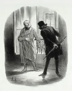 Renting Prints: Ce logement est un peu cher, pour la place Royale... 1844. Creator: Honore Daumier