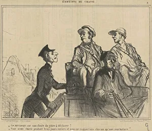 Ce messieurs ont... du gibier a déclarer?... 19th century. Creator: Honore Daumier