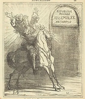 Newsprint Prints: Ce pauvre Louis XIV n'en croyant pas ses yeux, 1871. Creator: Honore Daumier