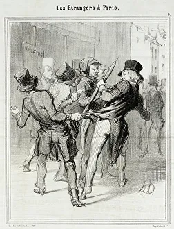 Tourist Prints: Ce qu'on appelle les séductions de Paris, 1844. Creator: Honore Daumier