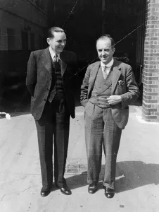 Cecil Kimber (on the right)